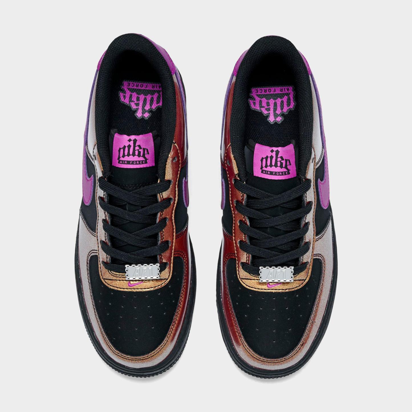 Big Kids' Nithtke Air Force 1 LV8 1 Casual Shoes - Black/Bold Berry - Top view