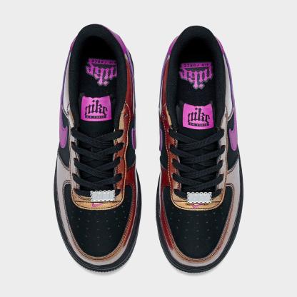 Big Kids' Nithtke Air Force 1 LV8 1 Casual Shoes - Black/Bold Berry - Top view