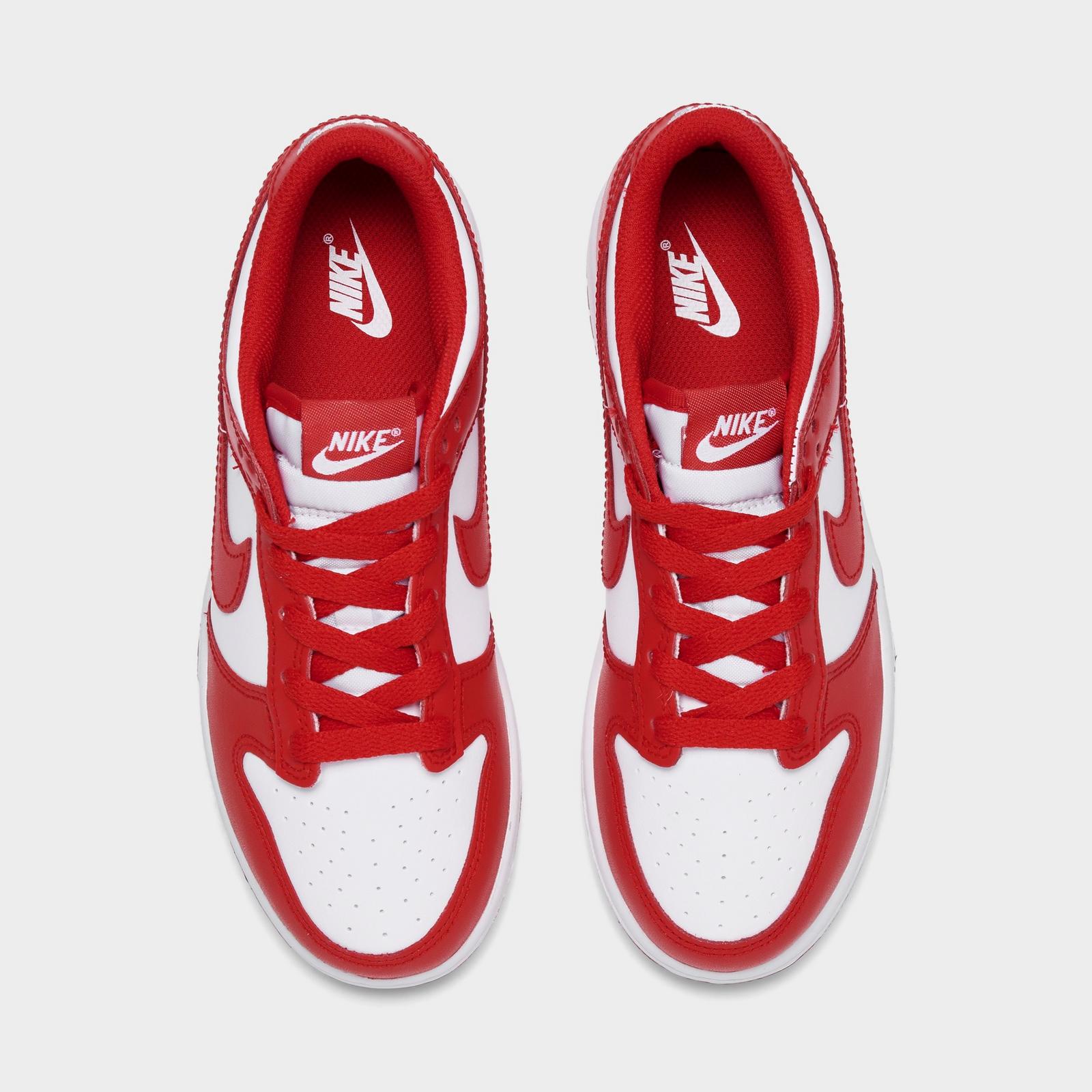 Little Kids' Nike Dunk Low Casual Shoes - White/University Red