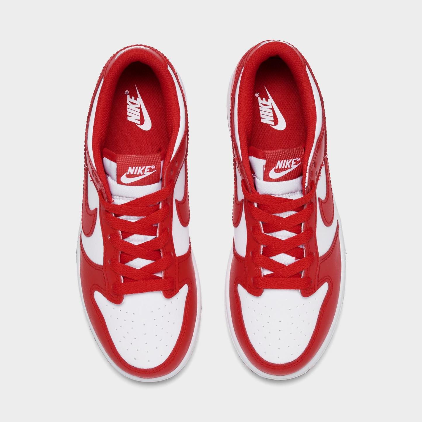Little Kids' Nike Dunk Low Casual Shoes - White/University Red
