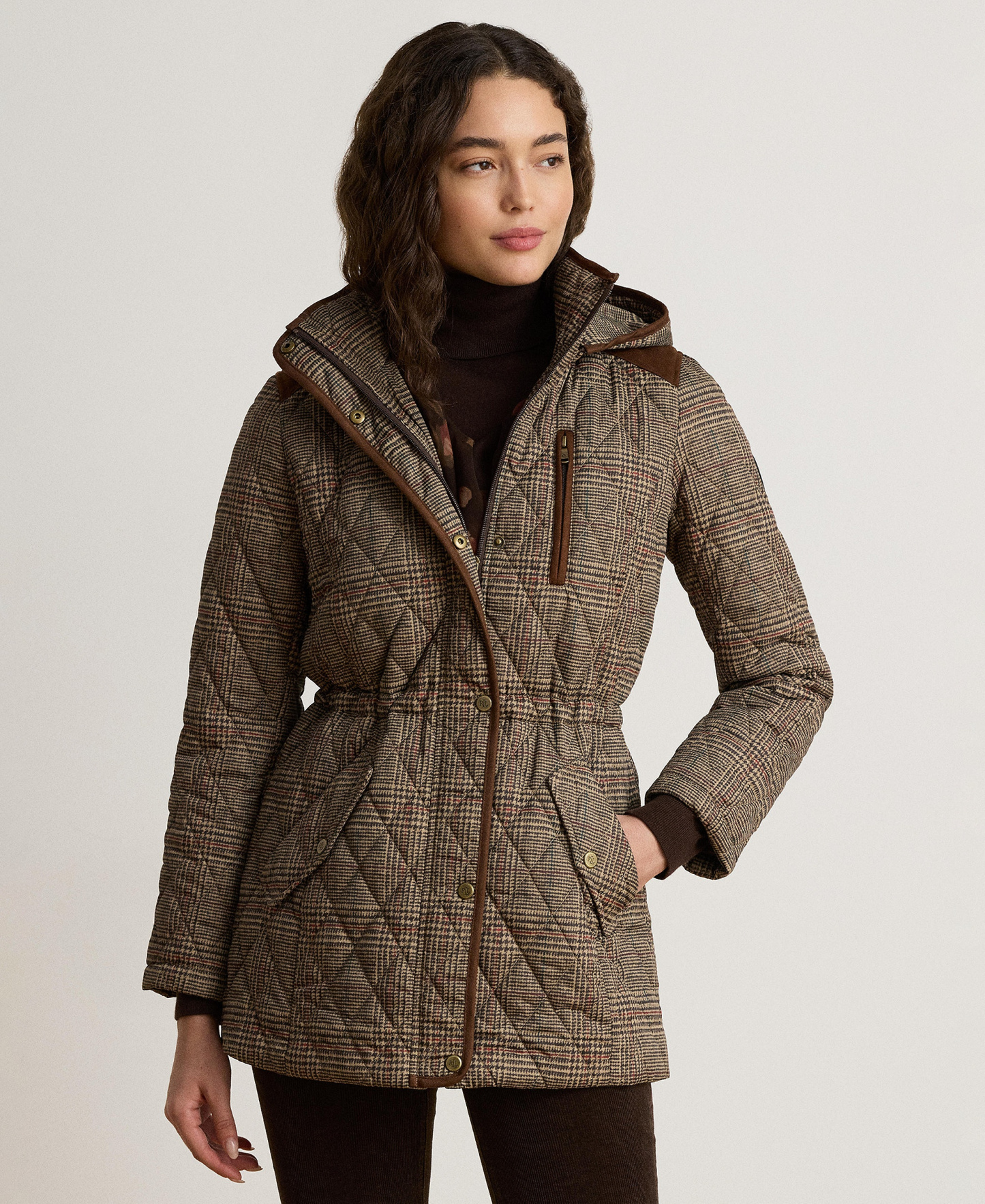Lauren Ralph Lauren Women's Hooded Anorak Quilted Coat, Created for Macy's - Heritage Plaid