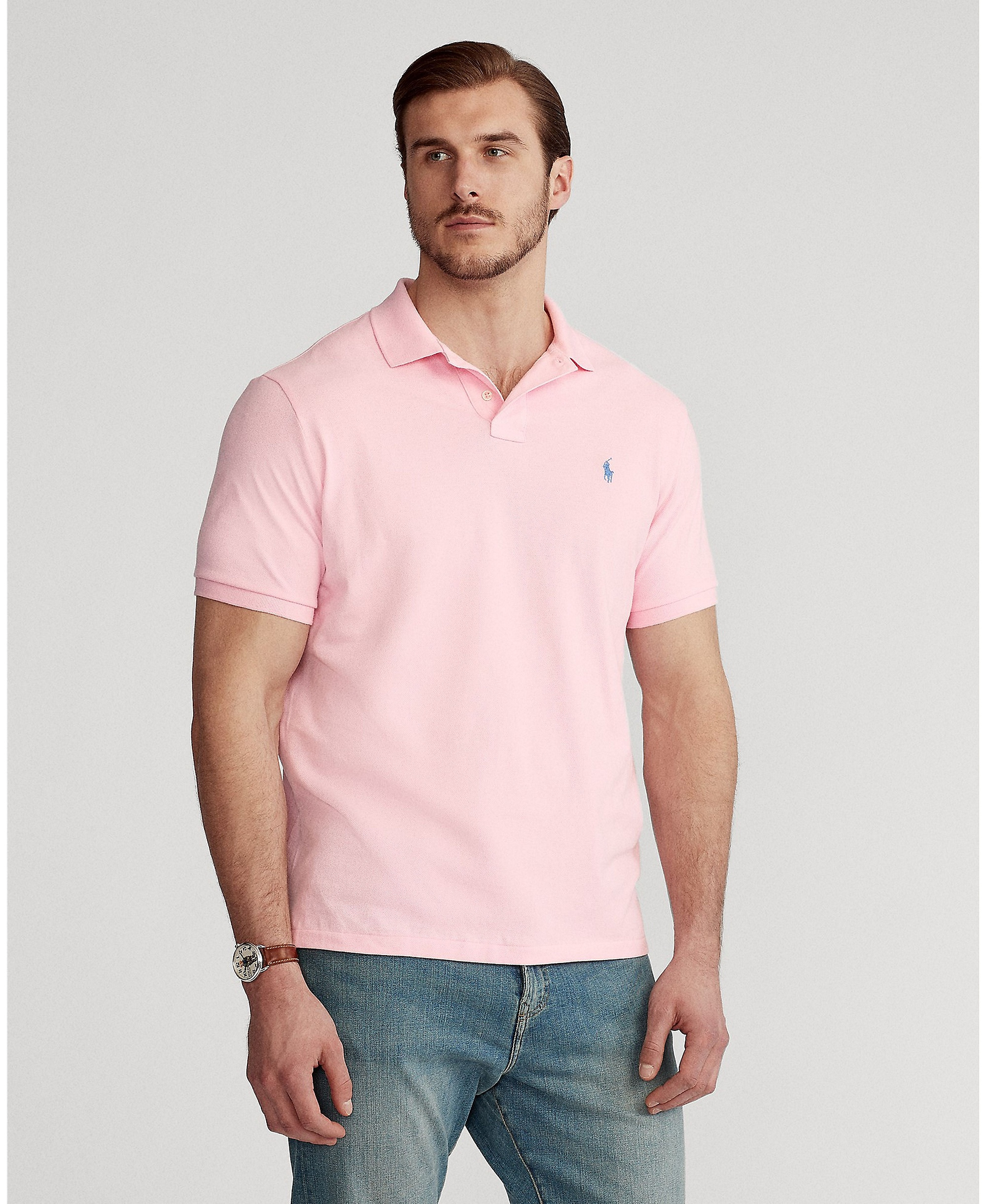 Polo Ralph Lauren Men's Big & Tall Solid Polo Shirt - Carmel Pink