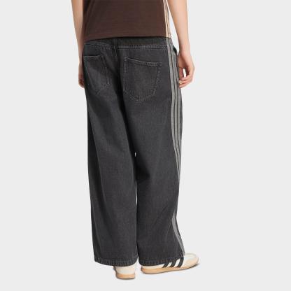 Women's adidas Originals Stadium Washed Loose Denim Pants - Black