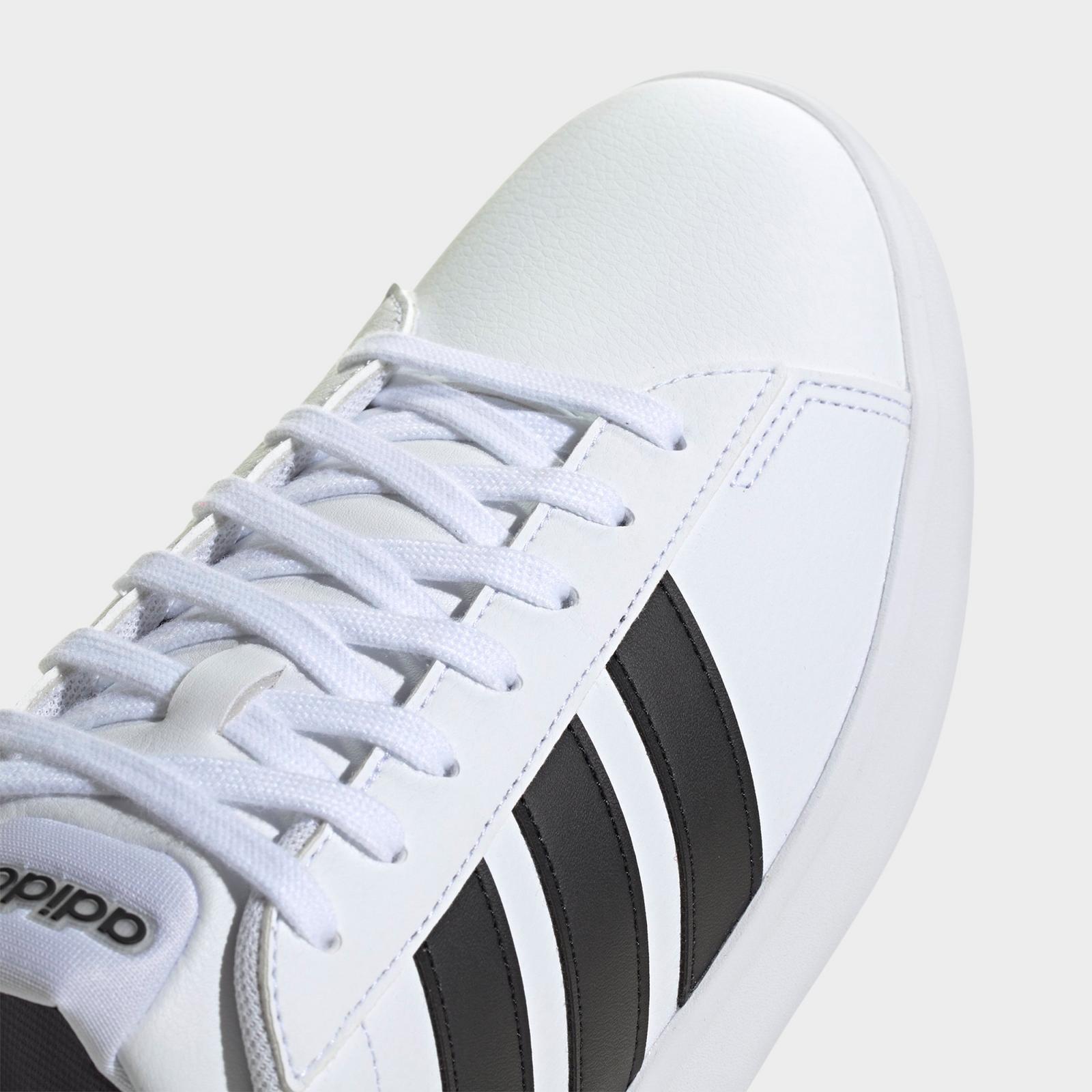 Men's adidas Grand Court Casual Shoes (Wide Width) - Cloud White/Core Black/Cloud White - view 3