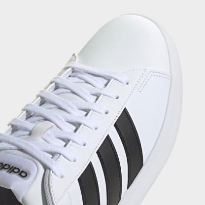 Men's adidas Grand Court Casual Shoes (Wide Width) - Cloud White/Core Black/Cloud White - view 3