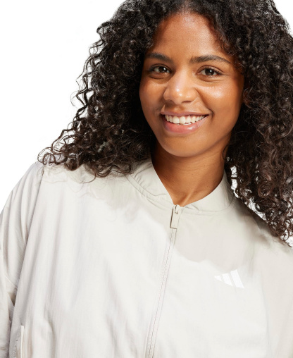 adidas Women's Essentials 3-Stripes Lifestyle Bomber Jacket - Wonder Alumina