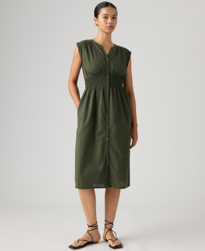 Levi's Women's Beatrice Button-Front Midi Dress - Deep Depth