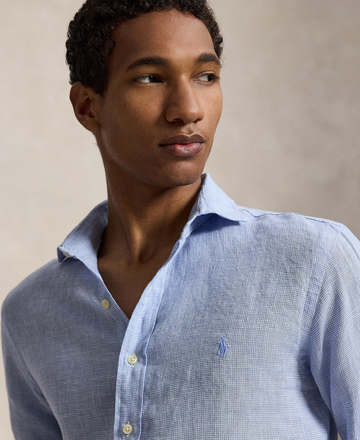 Polo Ralph Lauren Men's Classic-Fit Linen Shirt - 6555B Cabana Blue/White