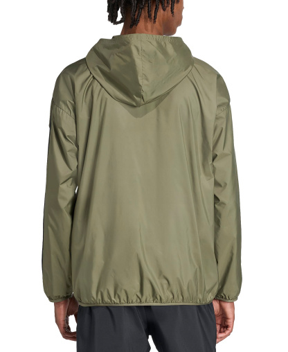 adidas Men's Essential Three-Stripes Woven Windbreaker - Olive / Black