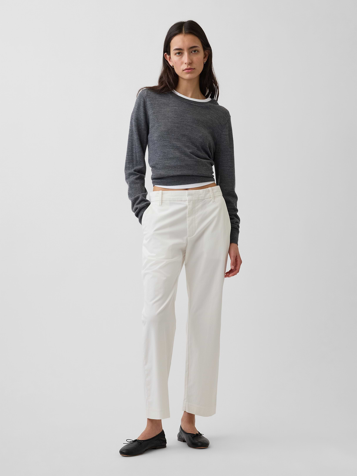 Mid Rise Khakis - New off white