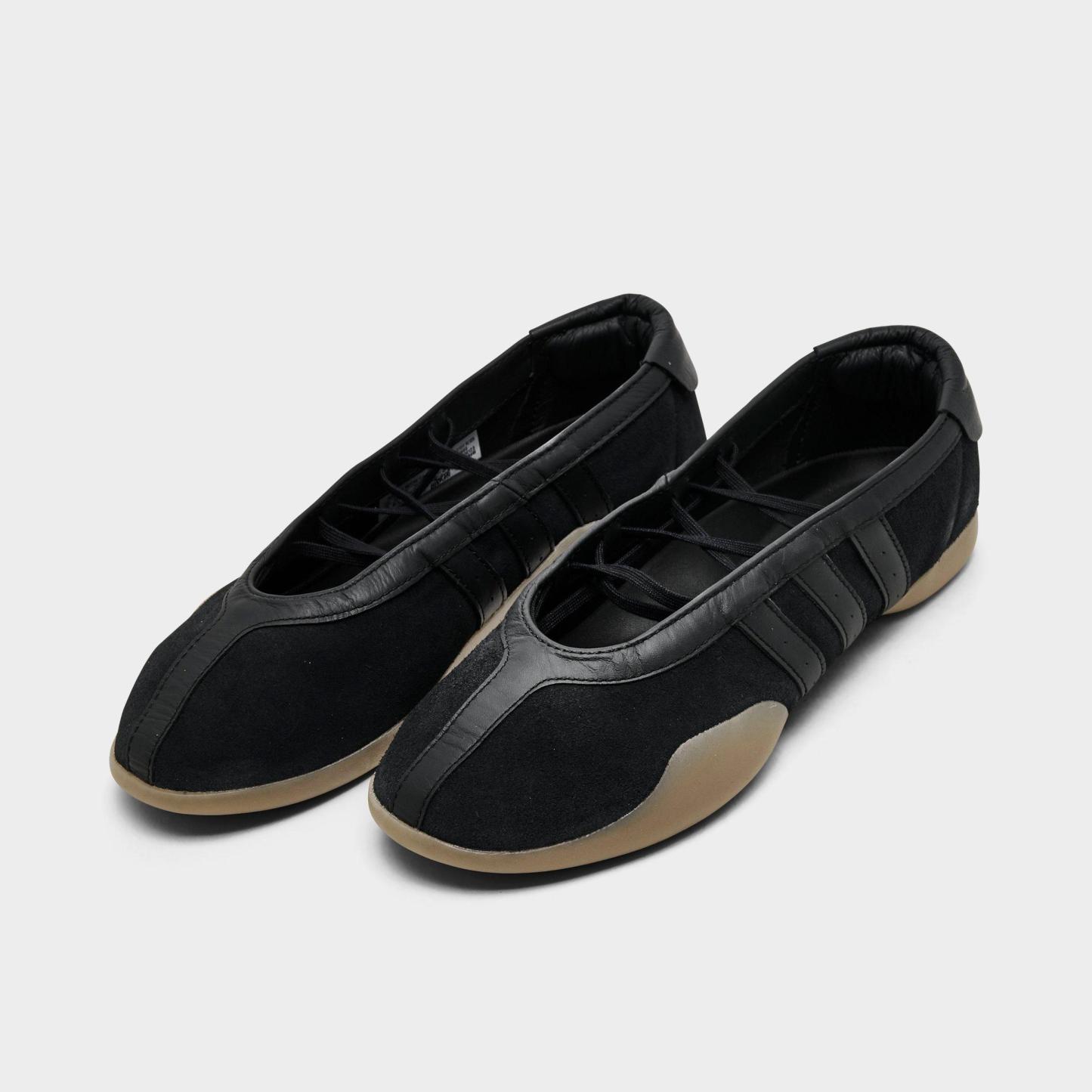 Women's adidas Originals Taekwondo Mei Ballet Casual Shoes - Core Black/Cloud White/Gum (JQ0669-001) - Both shoes facing left