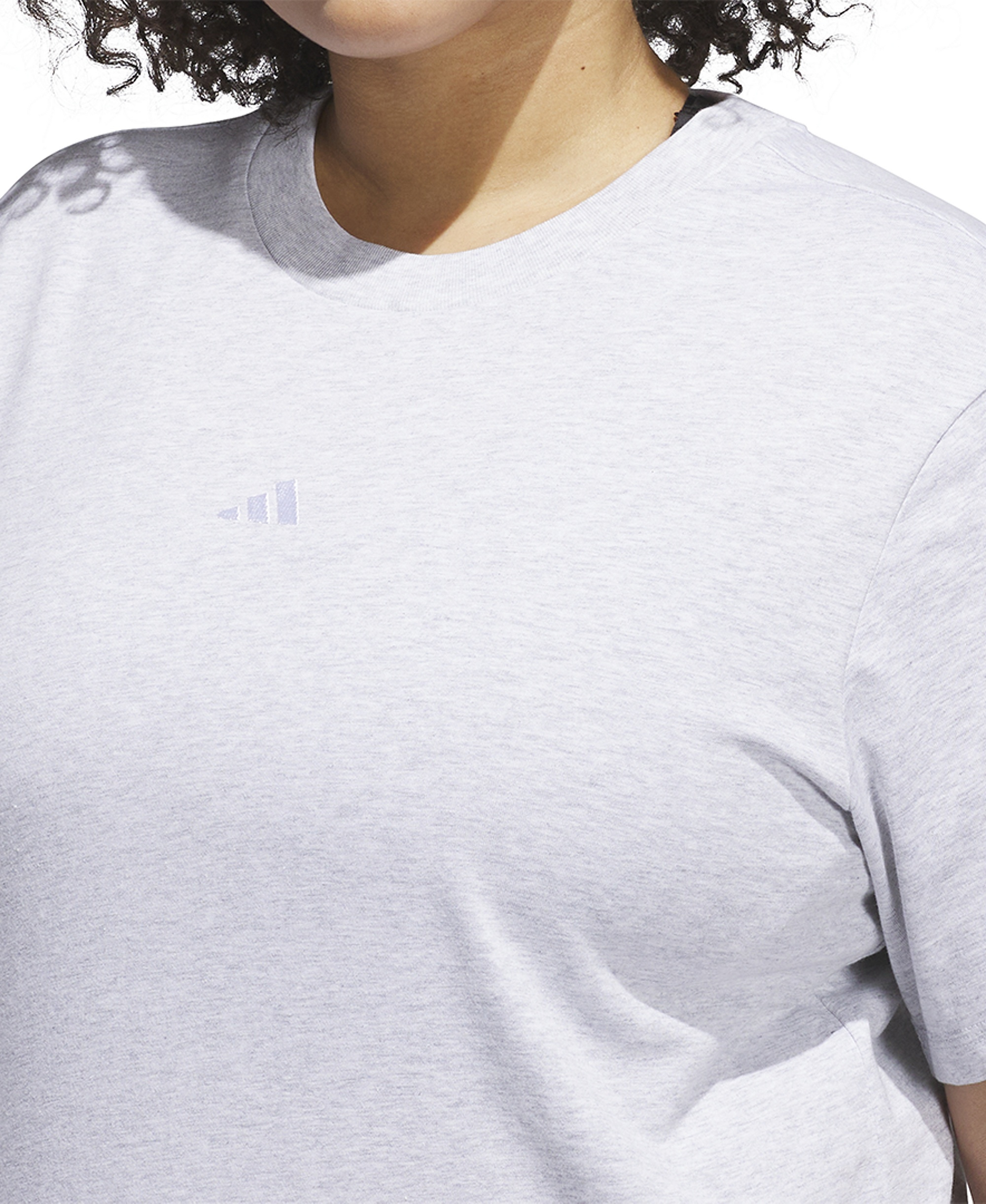adidas Women's Short-Sleeve Cotton Crewneck Logo T-Shirt - Gray