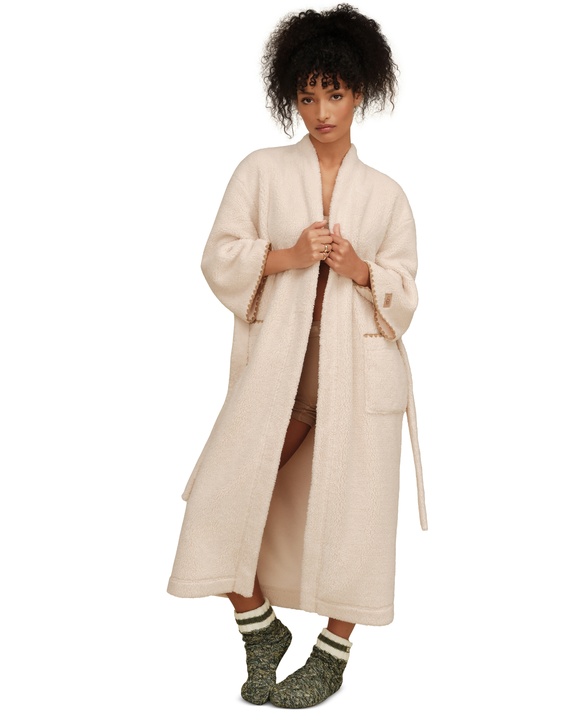 UGG® Women's Linet Fleece Long Robe - Cream