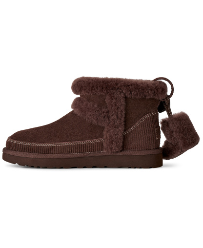 UGG® Women's Classic Mini Heritage Round Toe Booties - Burnt Cedar