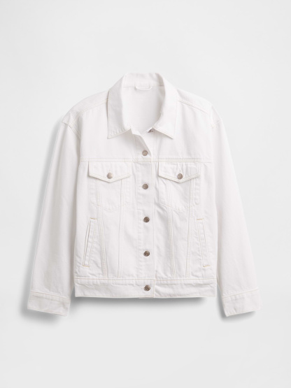 Oversized Icon Denim Jacket - Fresh white