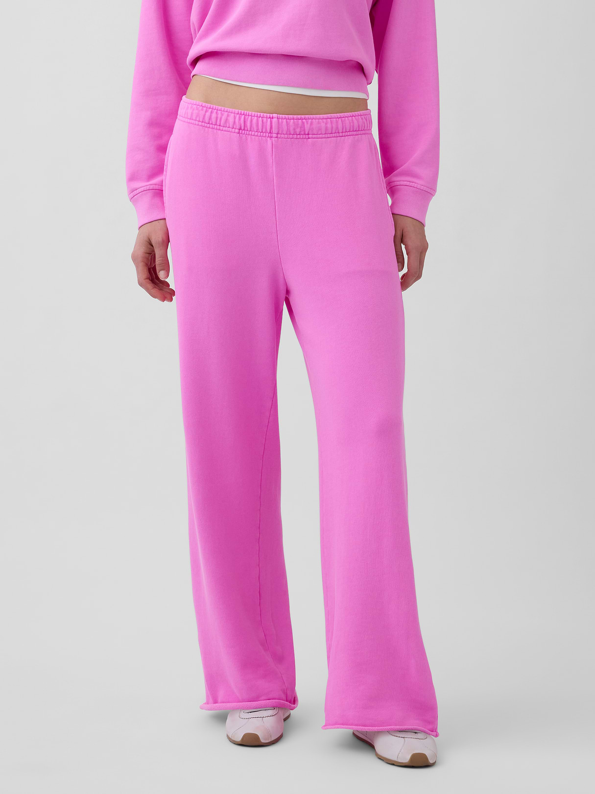Mid Rise VintageSoft Terry Loose Sweatpants - Neon pink glow