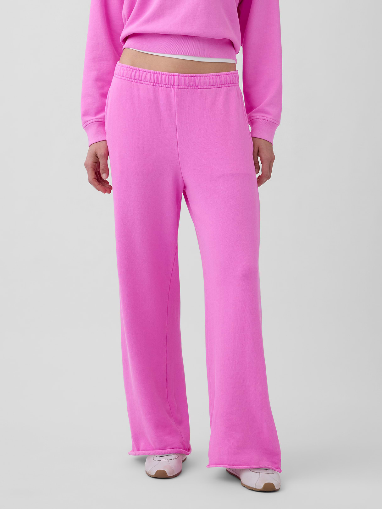Mid Rise VintageSoft Terry Loose Sweatpants - Neon pink glow