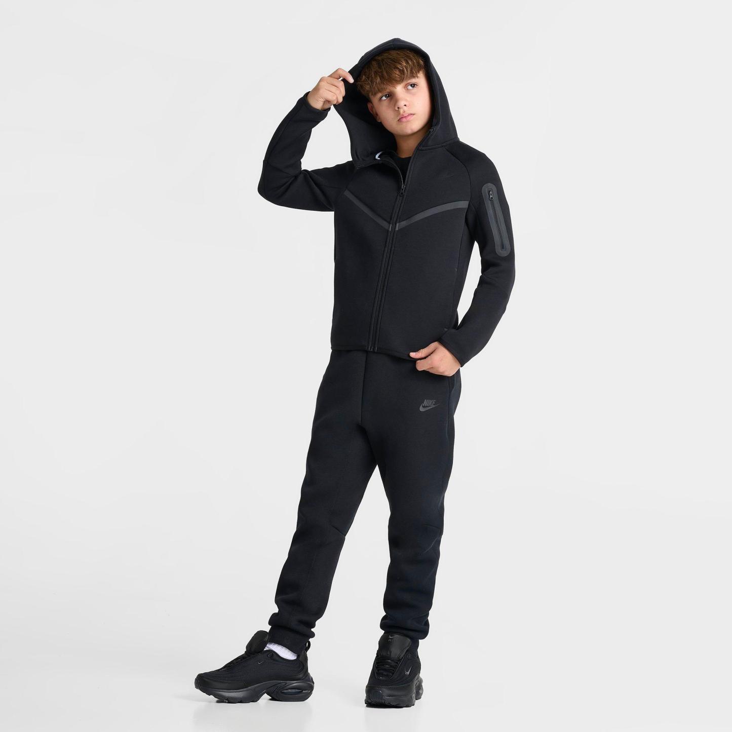 Big Kids' Nithtke Sportswear Tech Fleece Full-Zip Hoodie - Black