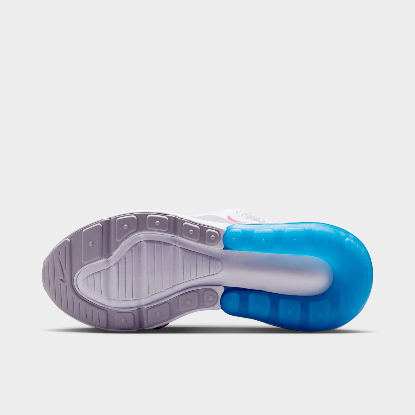 Big Kids' Nithtke Air Max 270 Casual Shoes - White/Football Blue/Arctic Green/Pinksicle - Bottom view