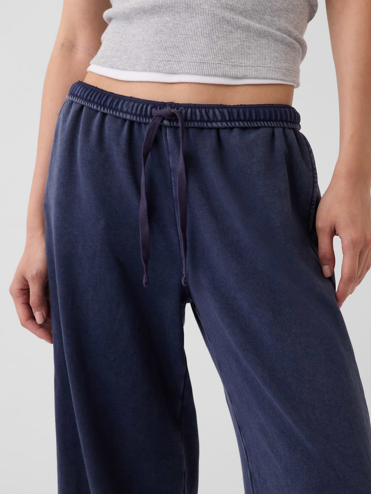 Mid Rise VintageSoft Terry Loose Sweatpants - Tapestry navy blue wash