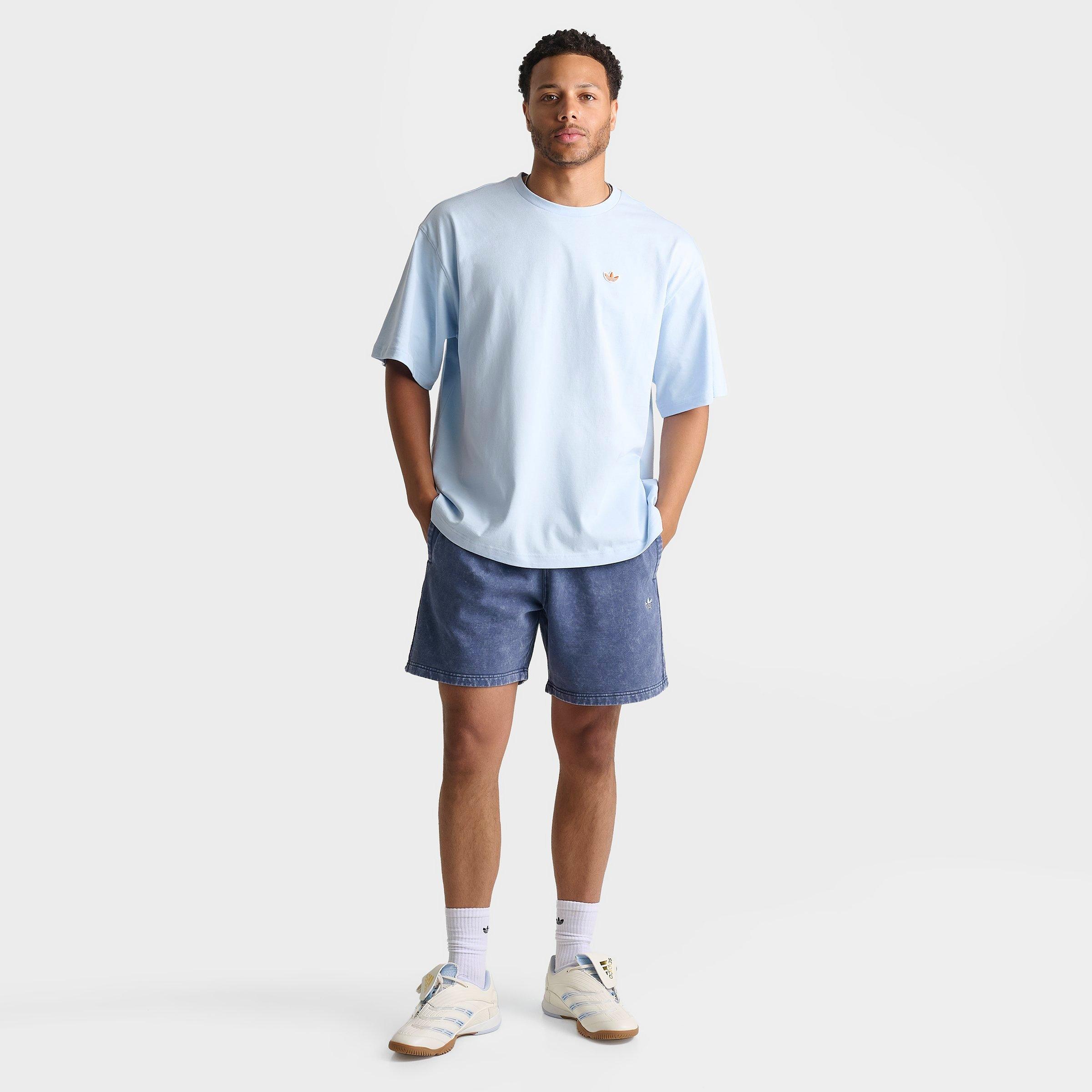 Men's adidas Originals Trefoil Essentials 7" Washed Fleece Shorts - Dark Blue