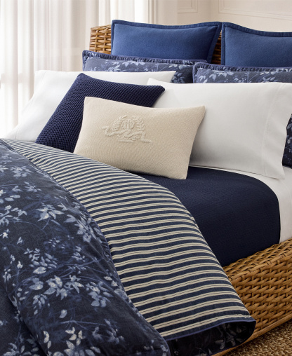 Lauren Ralph Lauren Caterina 3-Pc. Duvet Cover Set, Full/Queen - Navy
