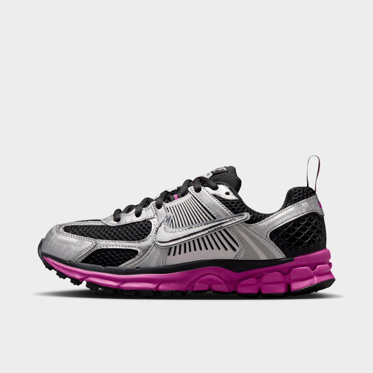 Big Kids' Nithtke Vomero 5 Casual Shoes - Part 1 - Off Noir/Fire Pink/Photon Dust/Metallic Silver - Left shoe facing left. Outside of the shoe.