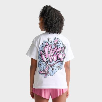 Girls' Big Kids' Nike Sportswear Doodle T-Shirt - White
