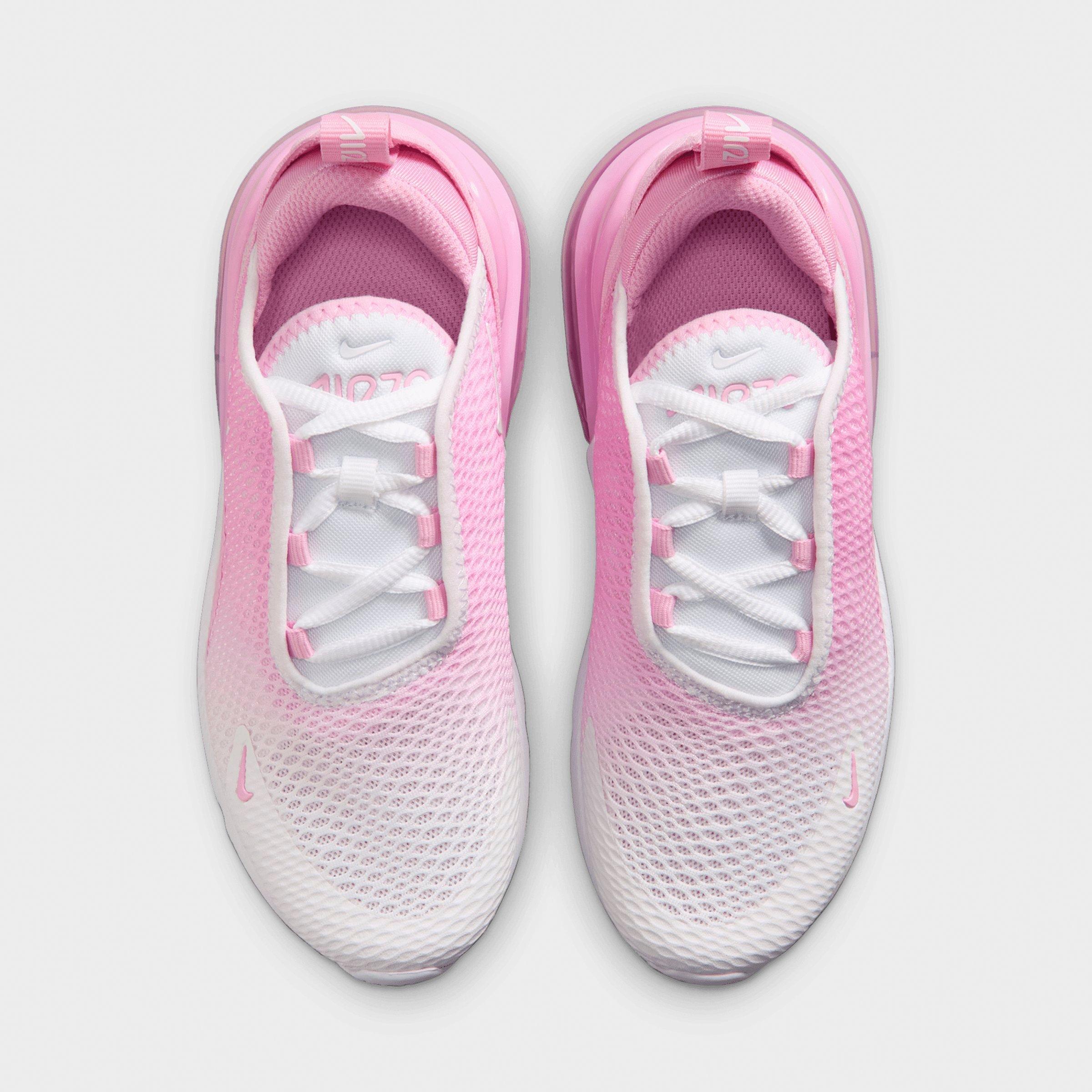 Little Kids' Nithtke Air Max 270 Casual Shoes - Pink Rise/White - Top view