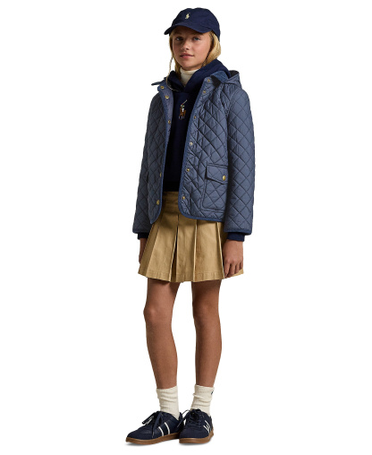 Polo Ralph Lauren Big Girls Quilted Barn Jacket - Newport Navy