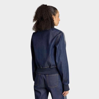 Women's adidas Originals Firebird Denim Full-Zip Track Top - Indigo Denim