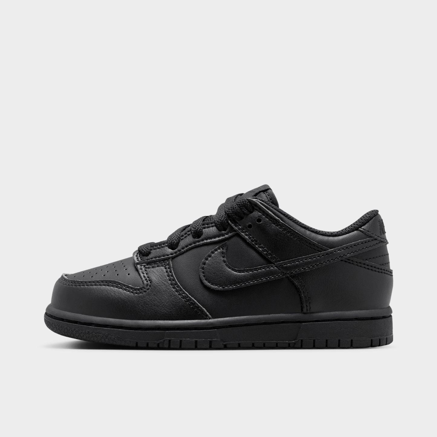 Little Kids' Nithtke Dunk Low Casual Shoes - Part 1 - Black - Left shoe facing left. Outside of the shoe.