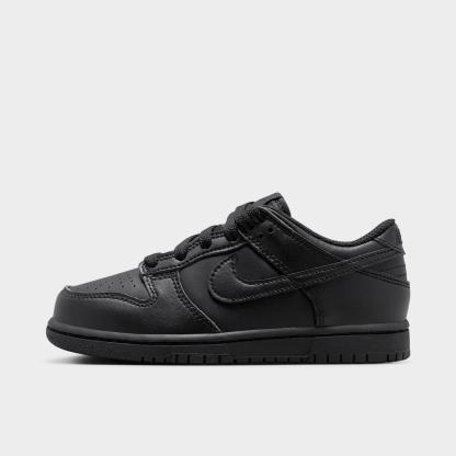 Little Kids' Nithtke Dunk Low Casual Shoes - Part 1 - Black - Left shoe facing left. Outside of the shoe.