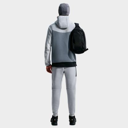 Men's Nike Tech Fleece Windrunner Full-Zip Hoodie - Light Smoke Grey/Cool Grey/Photon Dust/Volt