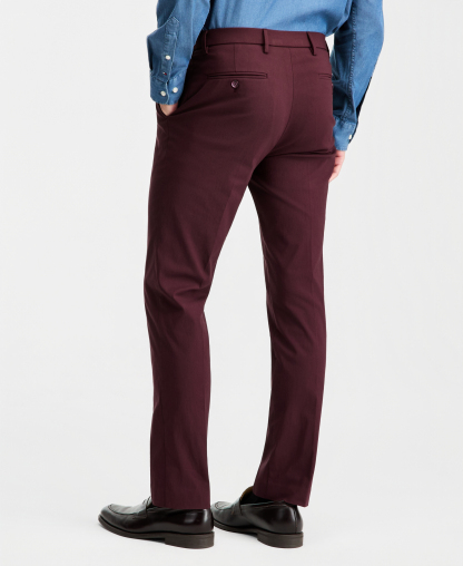 Tommy Hilfiger Men's Modern-Fit Stretch Dress Fall Pants - Burgundy