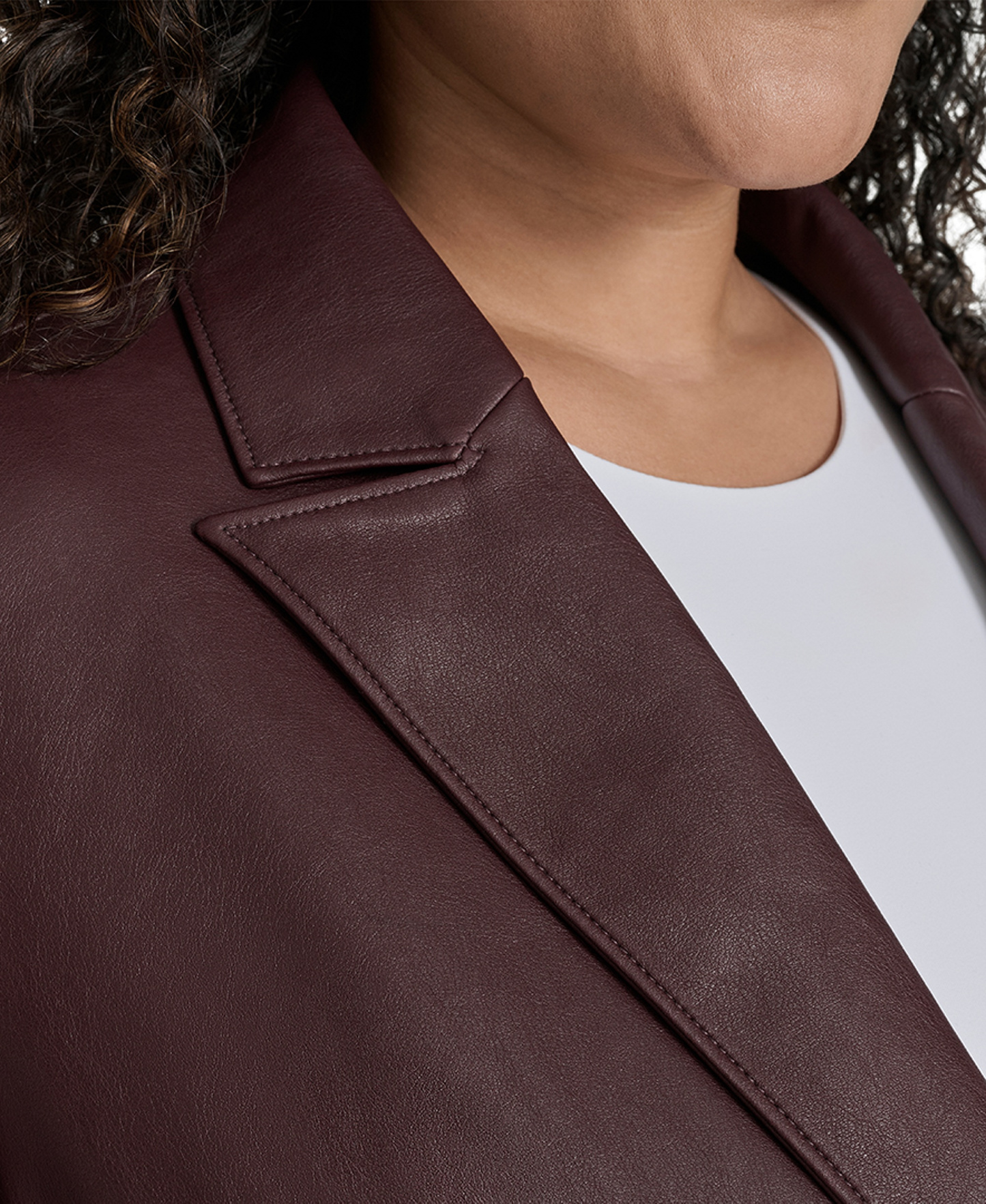 Levi's Women's Single-Breasted Faux-Leather Blazer - Oxblood