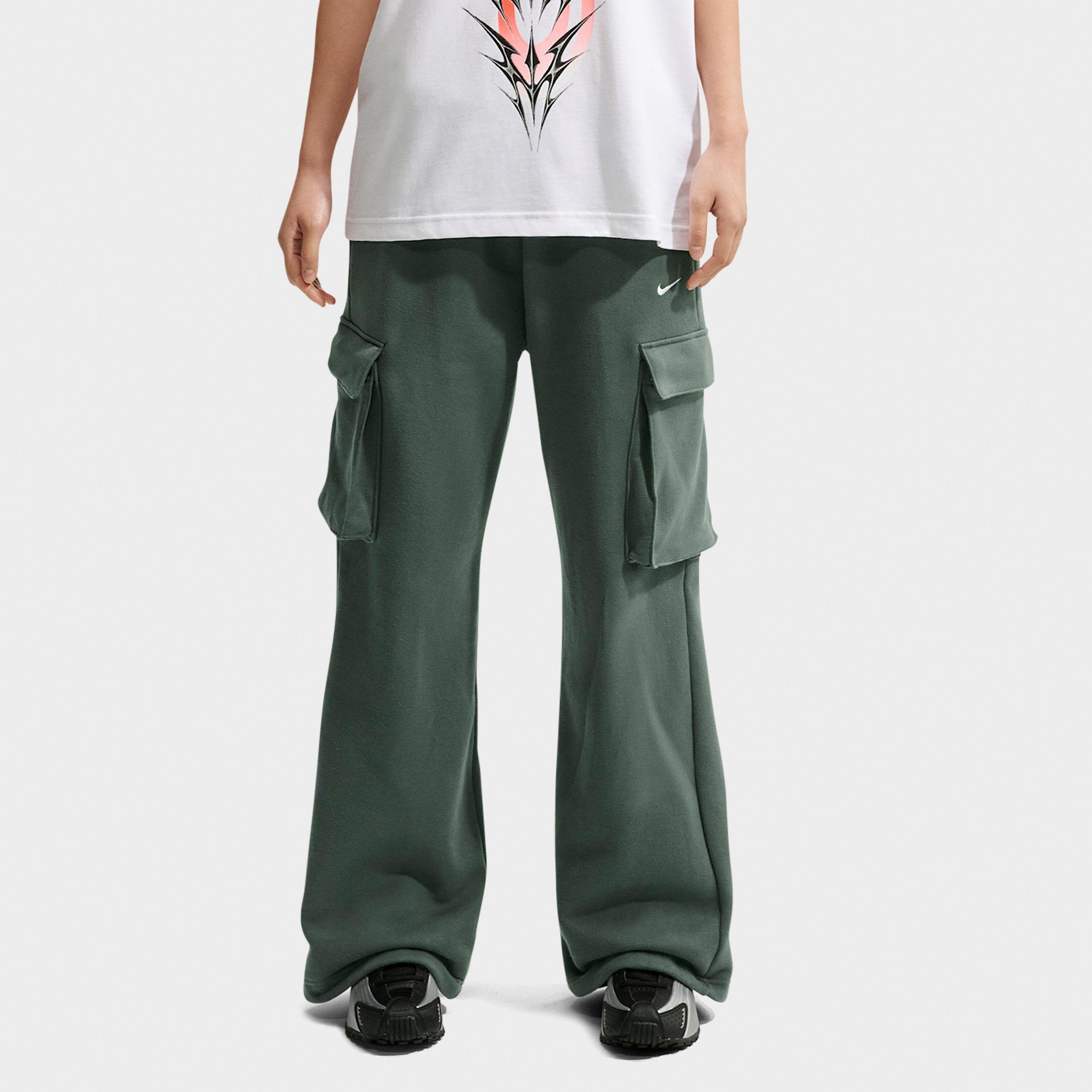 Women's Nithtke Studio Fleece Medium-Weight High-Rise Oversized Cargo Pants - Camo Green/Sail