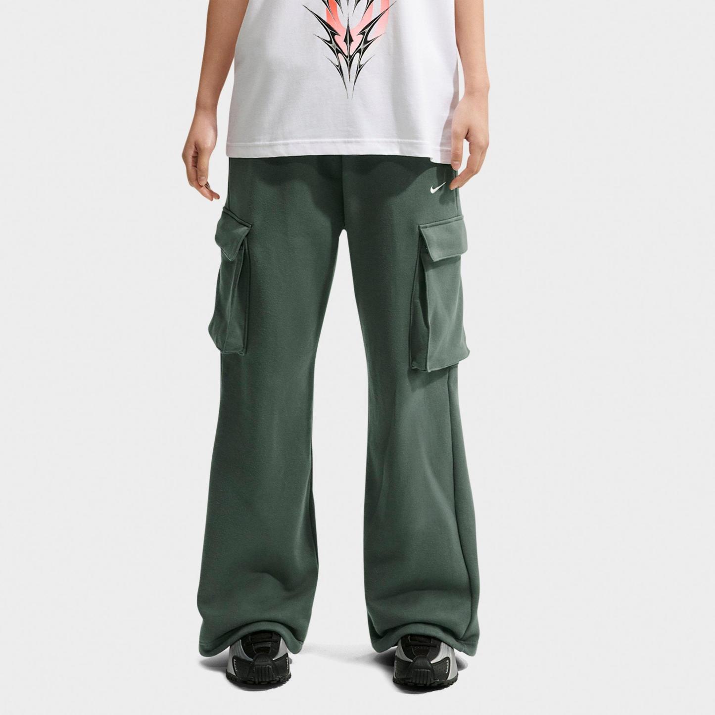 Women's Nithtke Studio Fleece Medium-Weight High-Rise Oversized Cargo Pants - Camo Green/Sail