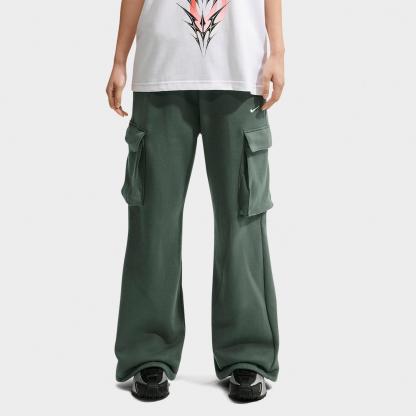 Women's Nithtke Studio Fleece Medium-Weight High-Rise Oversized Cargo Pants - Camo Green/Sail