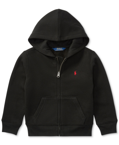 Polo Ralph Lauren Boys' 2T-7 Cotton Fleece Hoodie - Polo Black