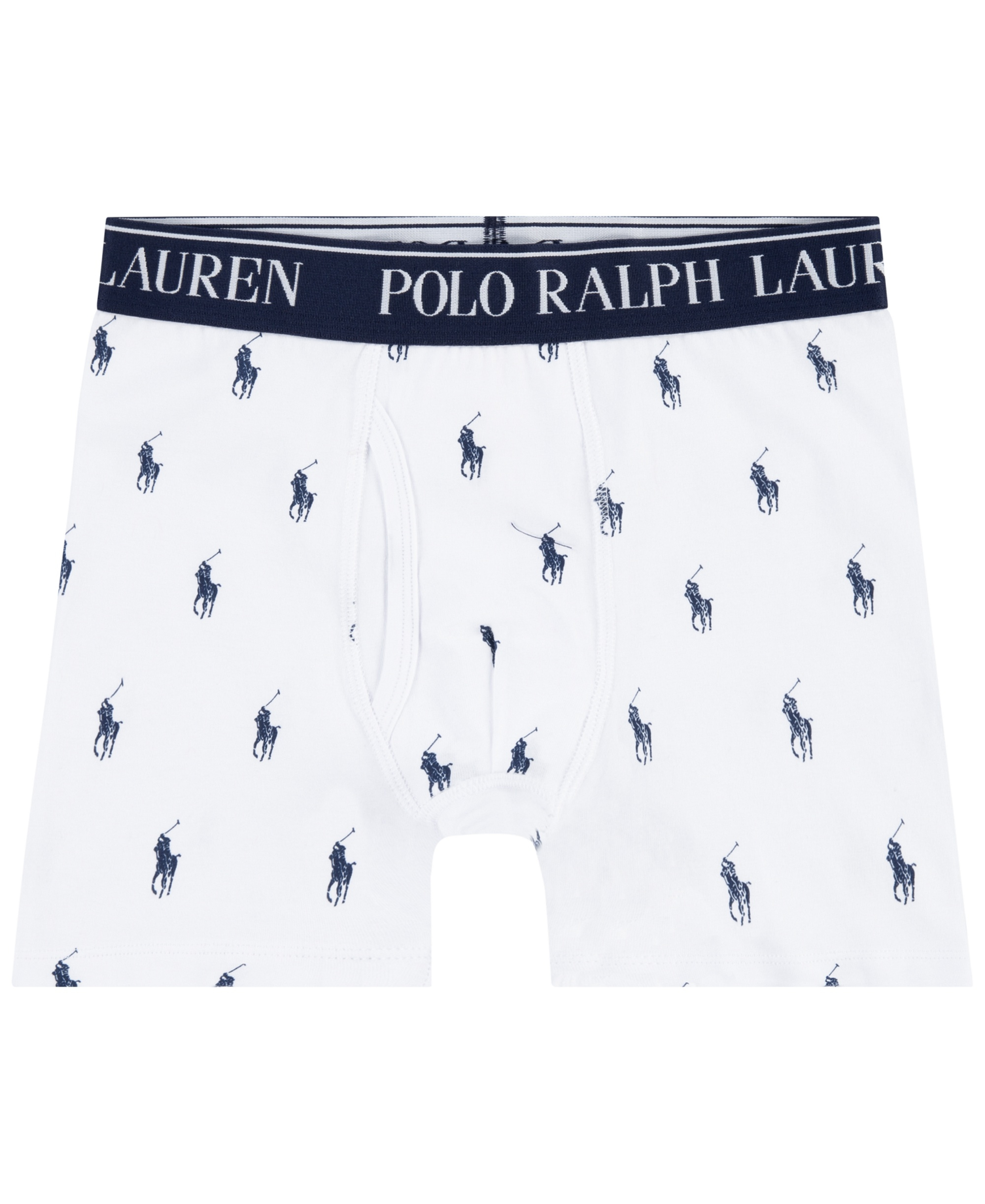 Polo Ralph Lauren Boys' 8-20 Cotton Stretch Boxer Briefs, 3-Pack - Office Blue/White