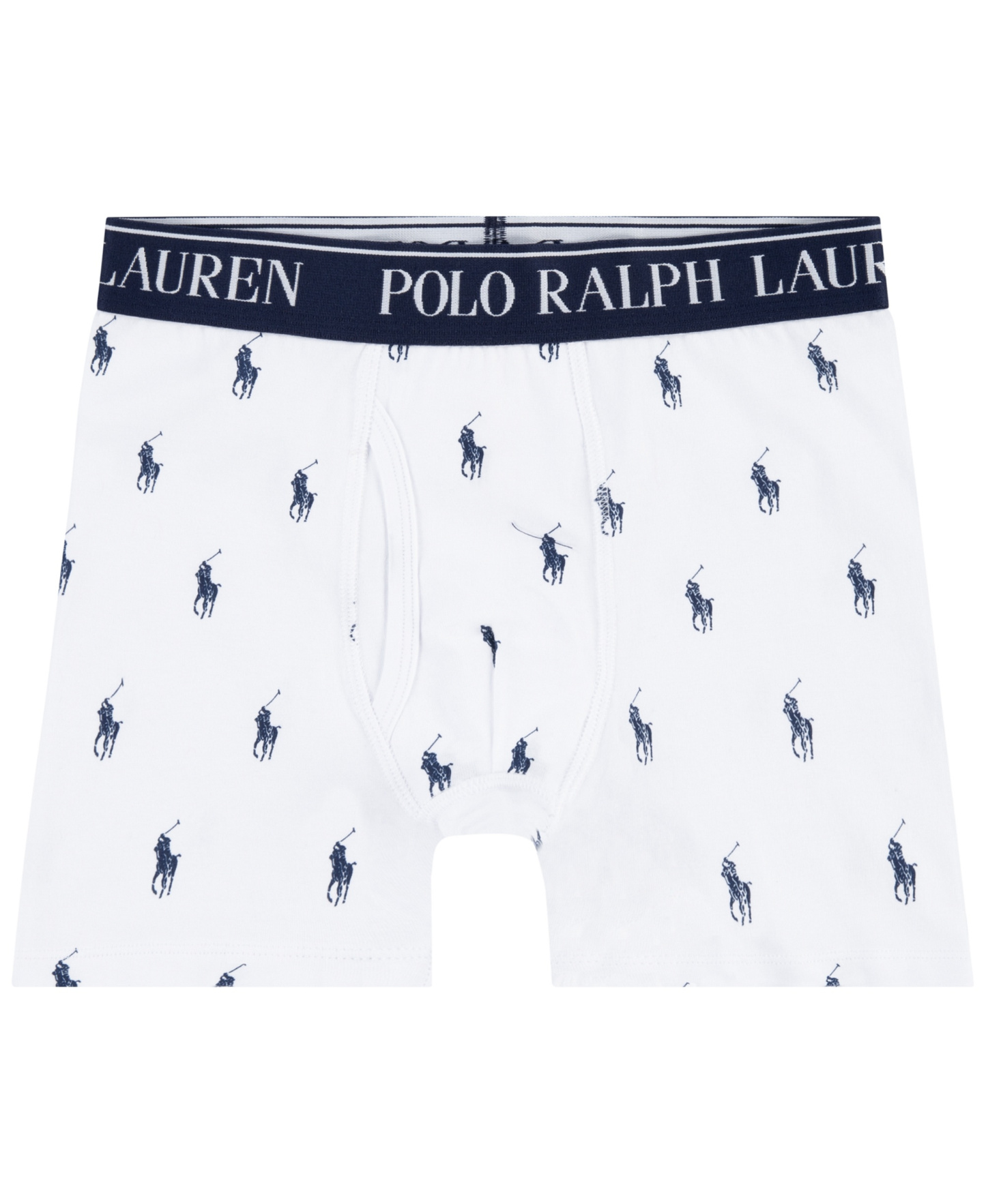 Polo Ralph Lauren Boys' 8-20 Cotton Stretch Boxer Briefs, 3-Pack - Office Blue/White
