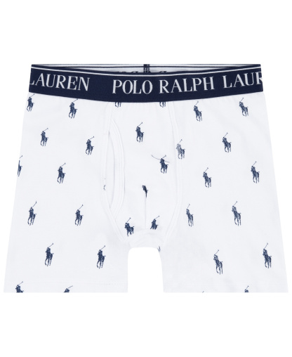 Polo Ralph Lauren Boys' 8-20 Cotton Stretch Boxer Briefs, 3-Pack - Office Blue/White
