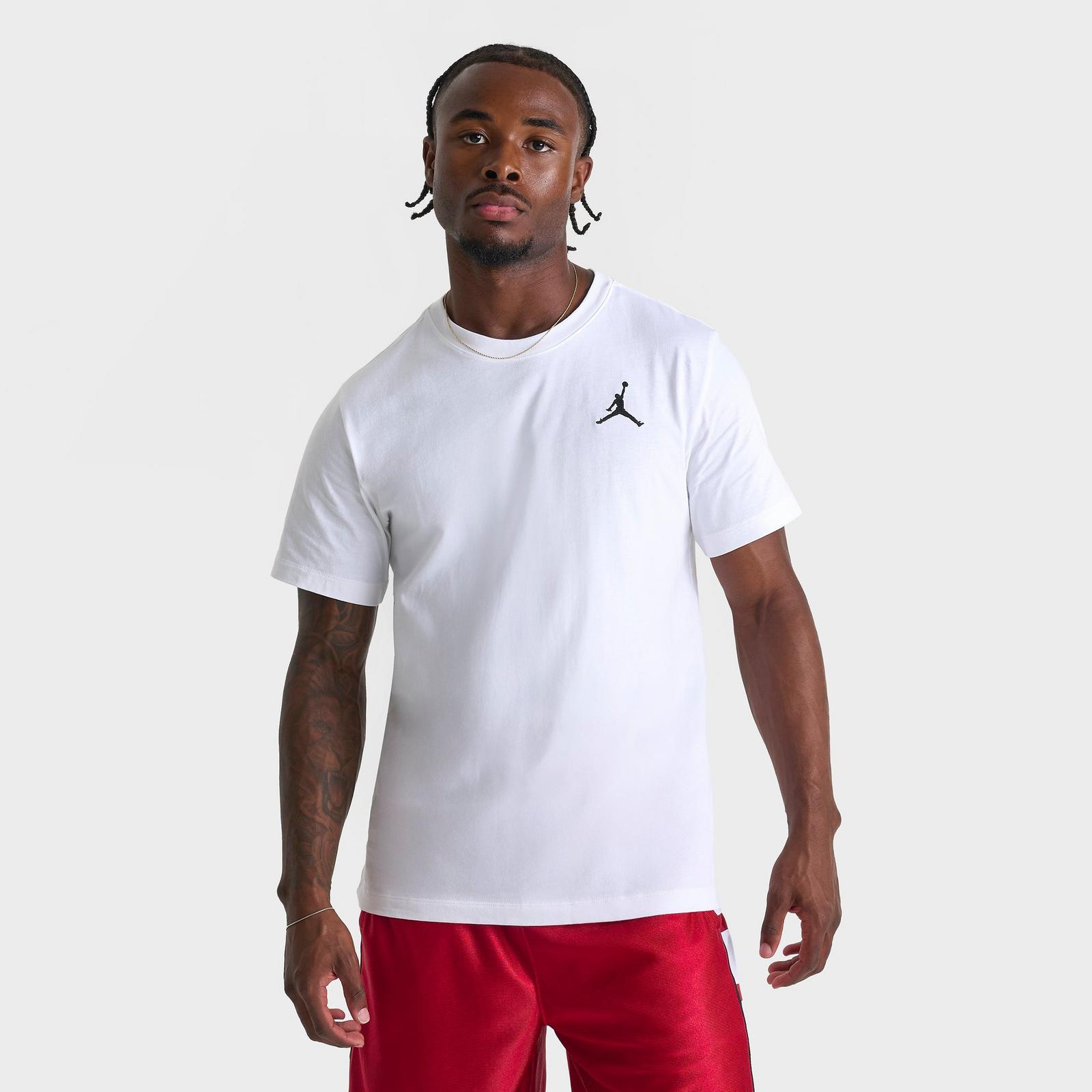 Men's Jordan Jumpman Embroidered Logo T-Shirt - White/Black - view 3