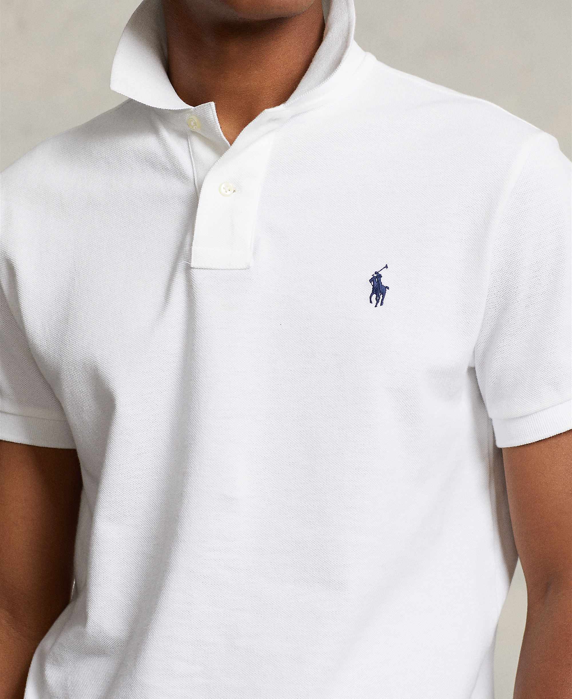 Polo Ralph Lauren Men's Custom Slim-Fit Mesh Polo Shirt - White