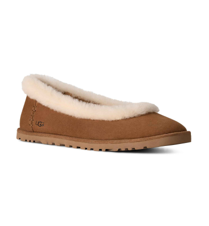UGG® Women's Zora Ballet Round Toe Flats - Chestnut