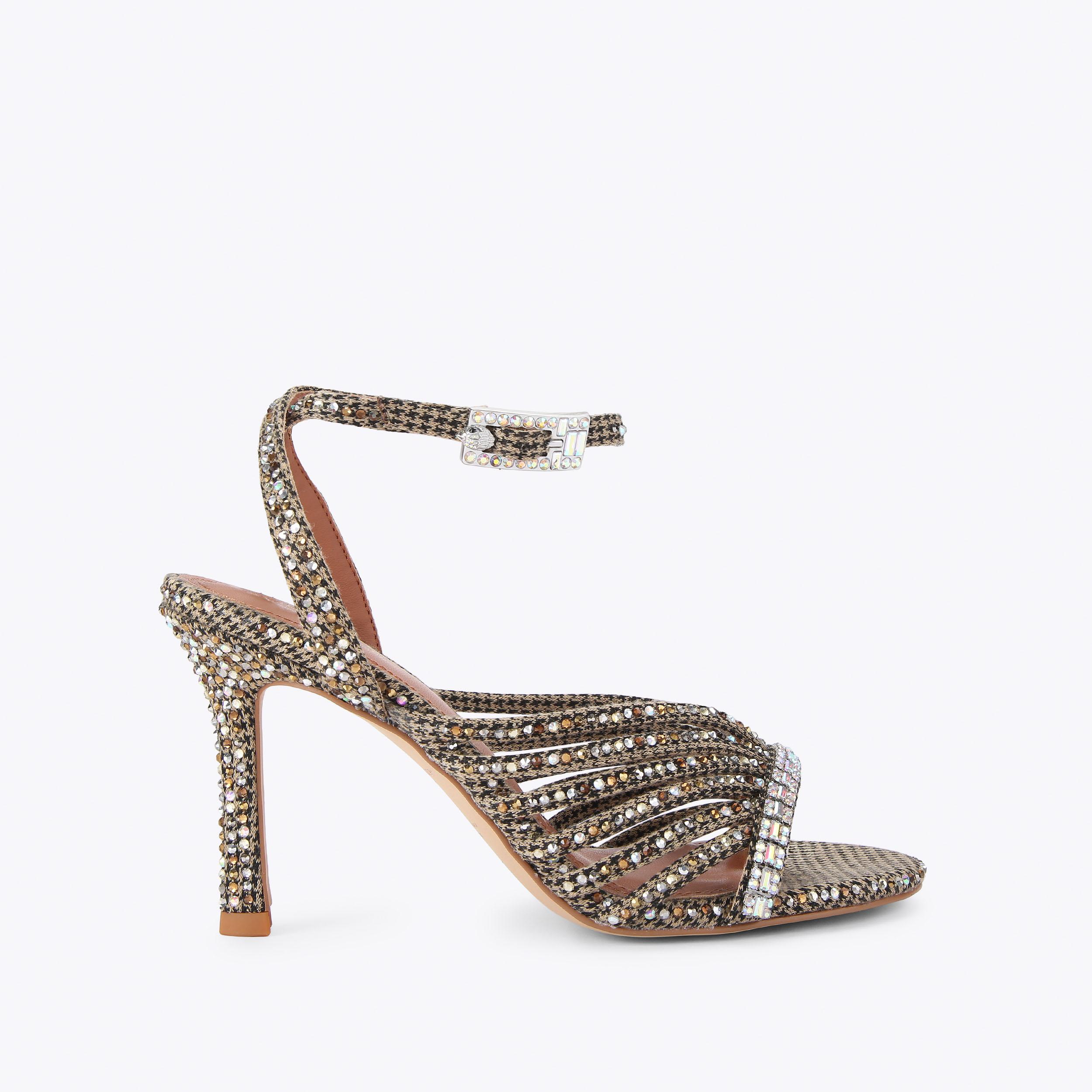Kurt Geiger London Crystal Strappy Sandal - Beige