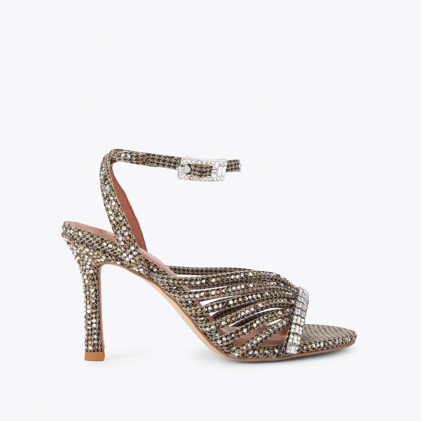 Kurt Geiger London Crystal Strappy Sandal - Beige