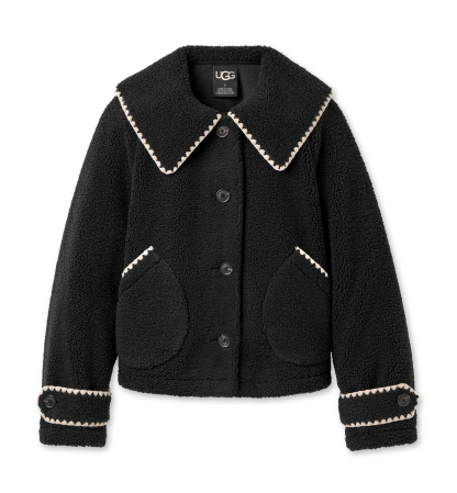 UGG Women's Nikia Relaxed-Fit Collared Neck Jacket - Black