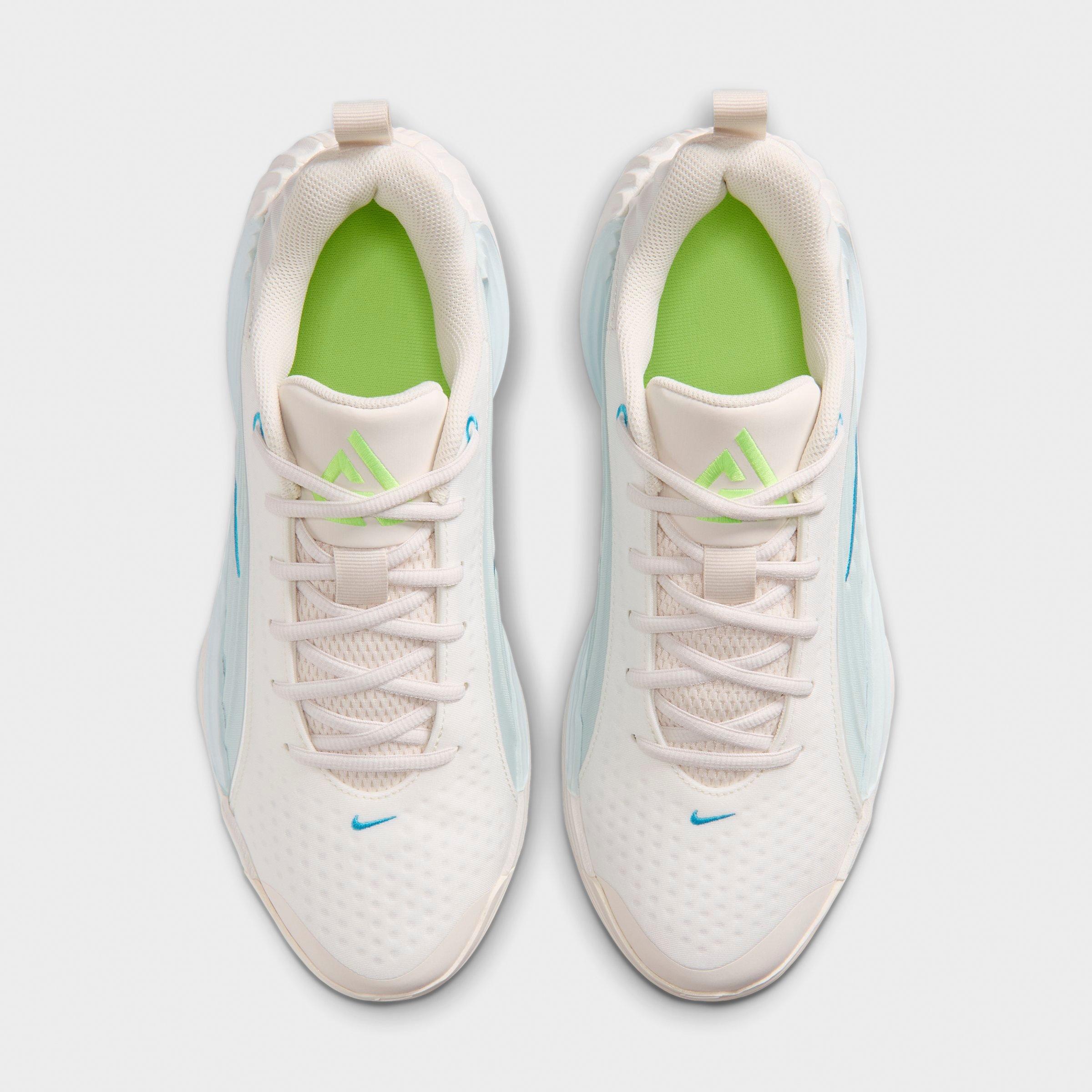Men's Nithtke Giannis Immortality 5 Basketball Shoes - Part 1 - Sail/Glacier Blue/Chalk/Light Current Blue - Top view